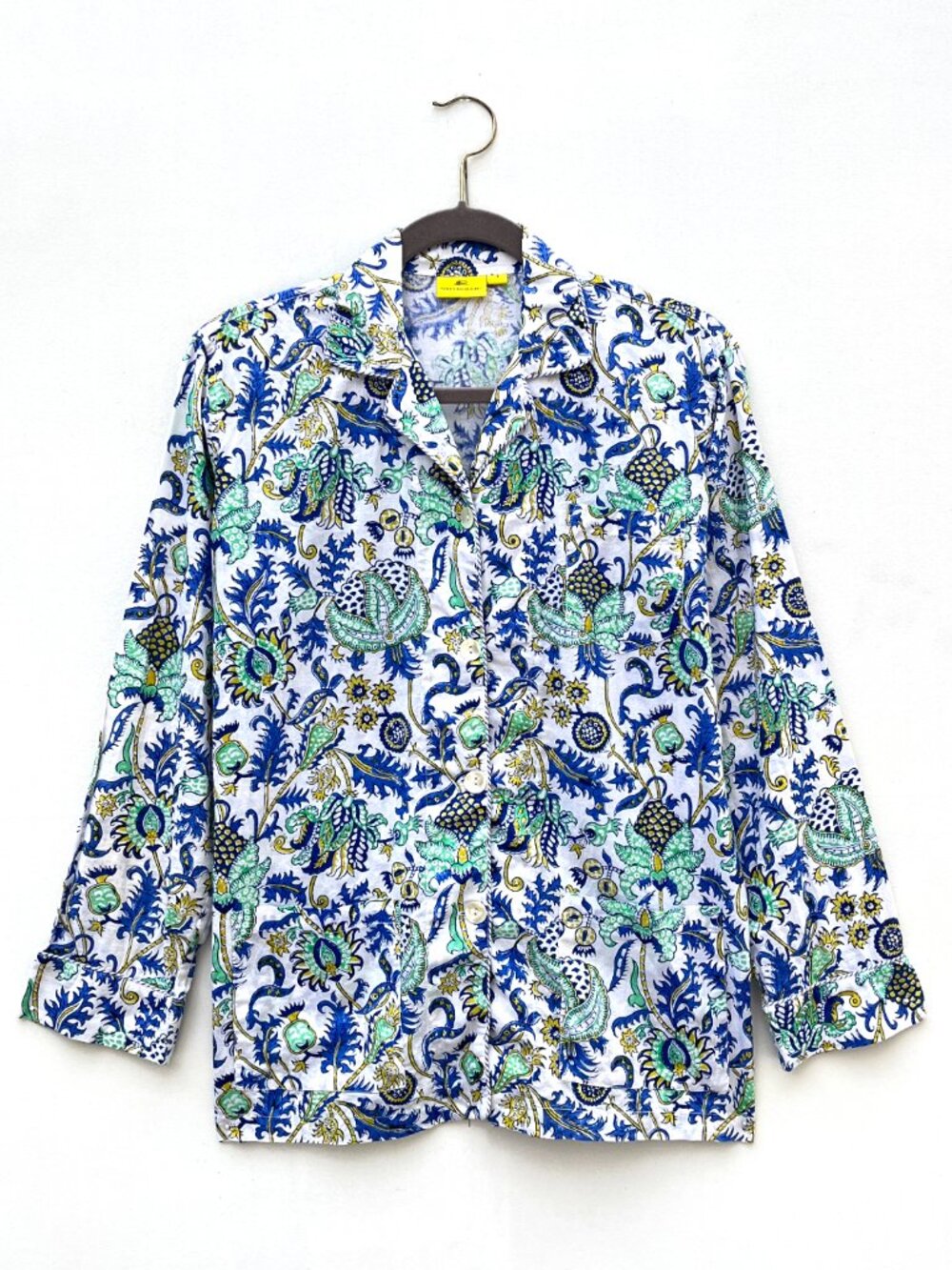 Roberta Roller Rabbit Cotton Boho Botanical Pajama Loungewear Top Shirt Small